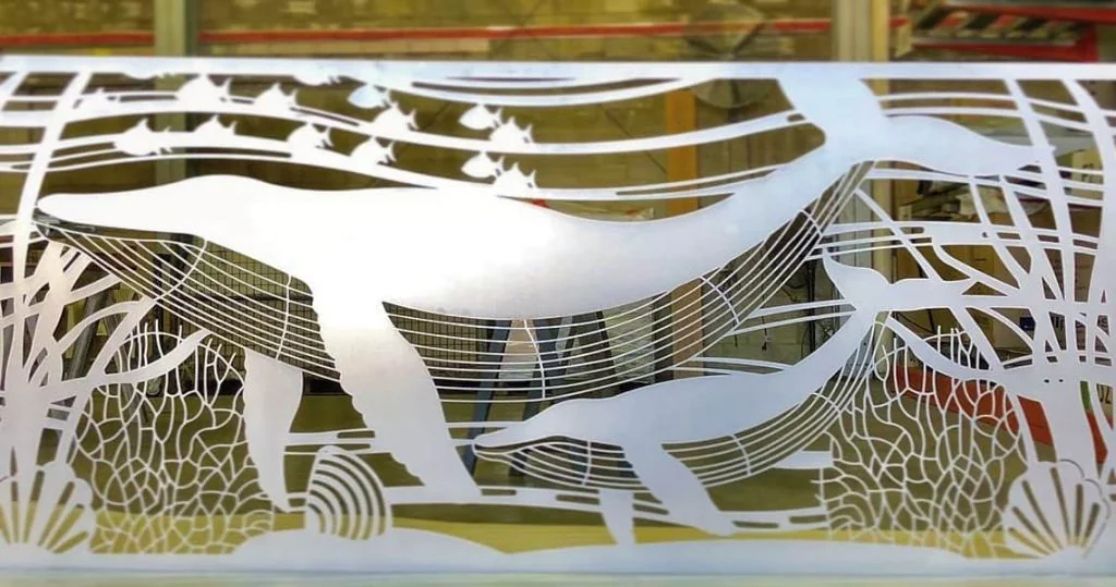 Baleine Laser Cut Decorative Wall Art | Architectural Metal Screen Pattern official installation scene 3
