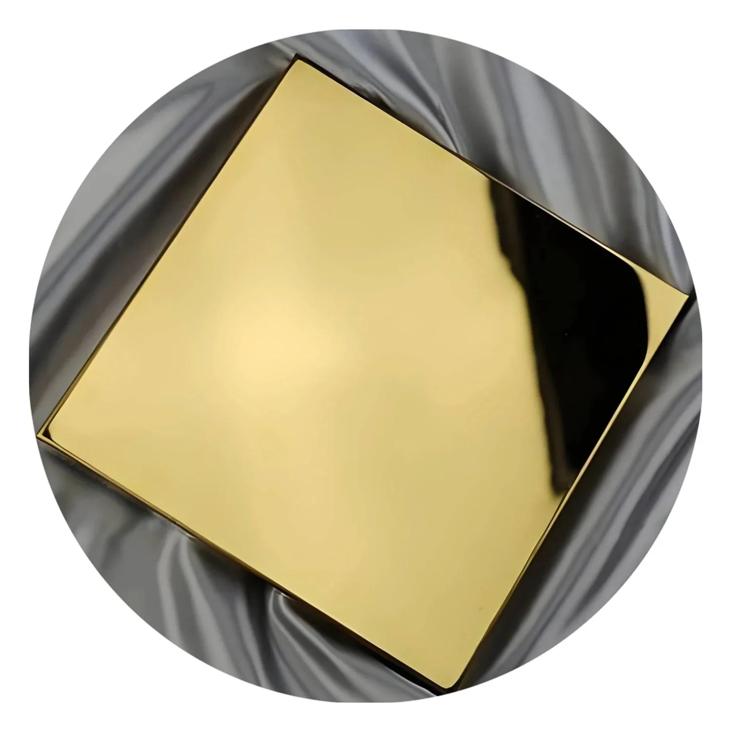 Gold PVD mirror finish on a stainless sample plate