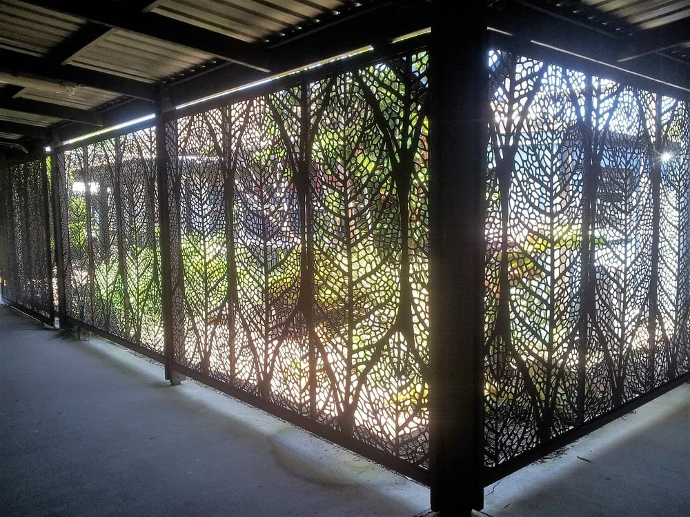 Lime Leaves | Architectural Metal Screen Pattern official installation scene 3