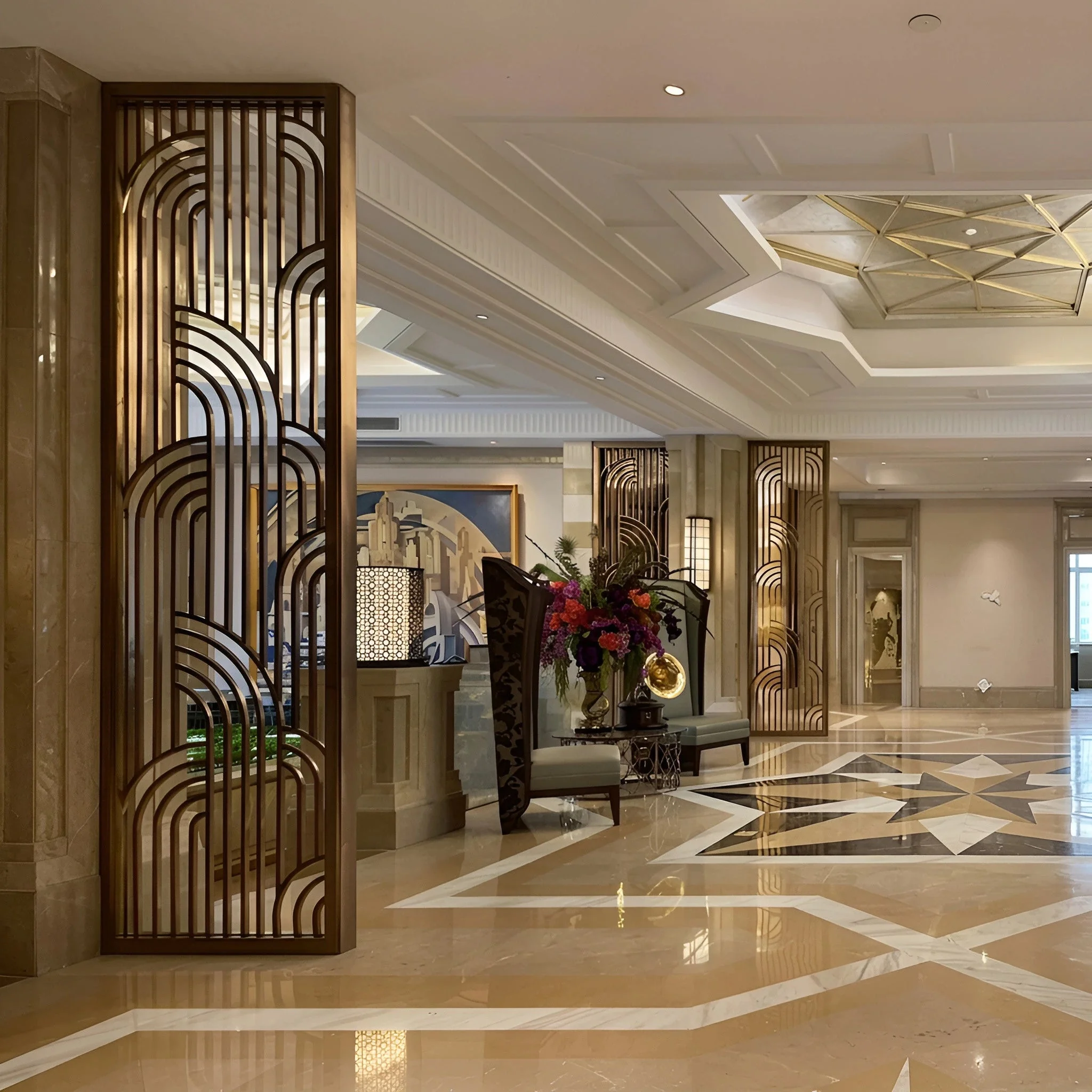 Dubai Hotel Lobby Heritage Lattice Screen
