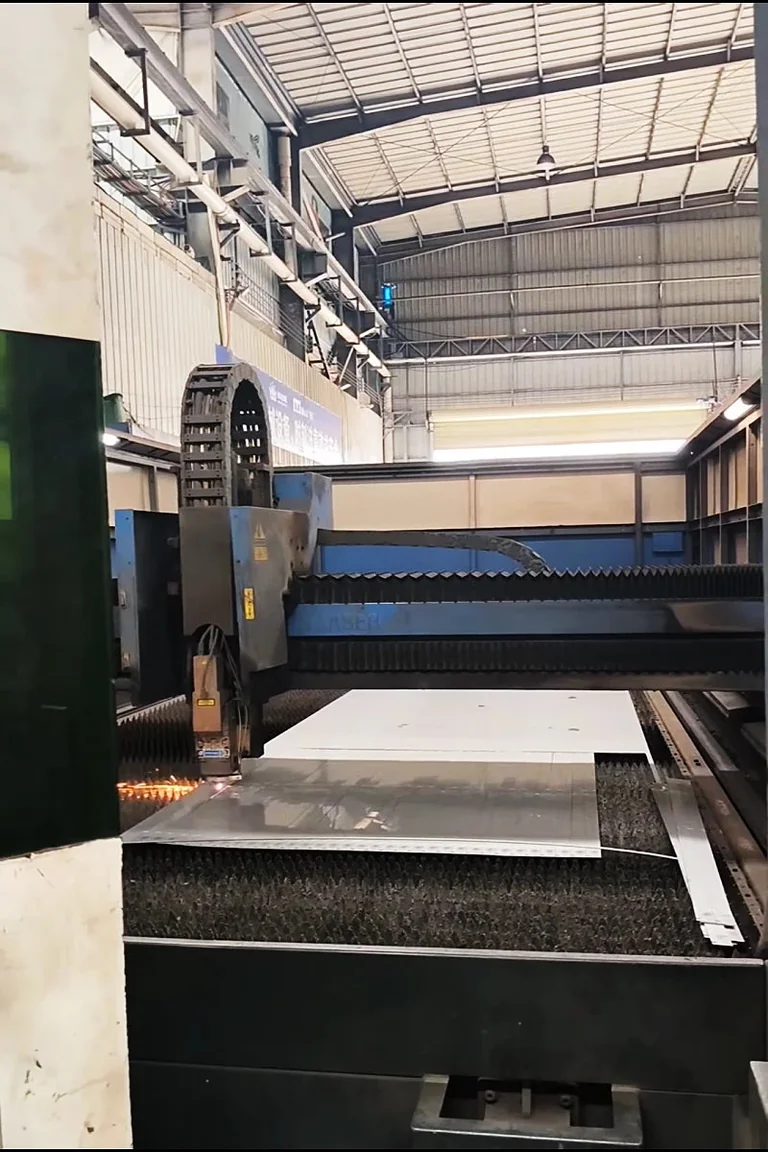 Laser-cut metal panel